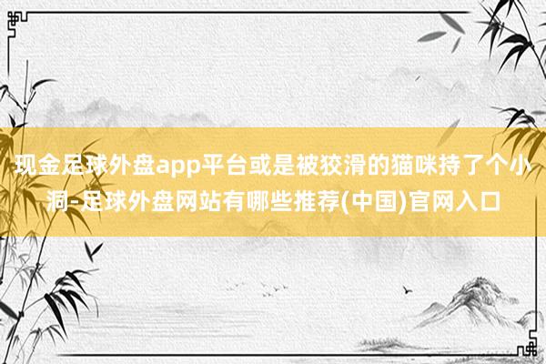 现金足球外盘app平台或是被狡滑的猫咪持了个小洞-足球外盘网站有哪些推荐(中国)官网入口