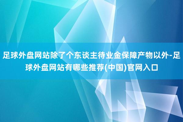 足球外盘网站除了个东谈主待业金保障产物以外-足球外盘网站有哪些推荐(中国)官网入口