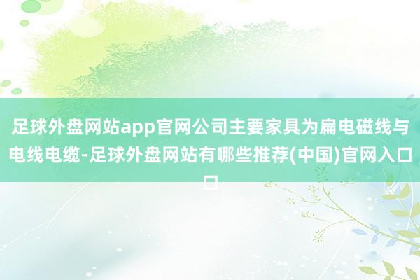 足球外盘网站app官网公司主要家具为扁电磁线与电线电缆-足球外盘网站有哪些推荐(中国)官网入口