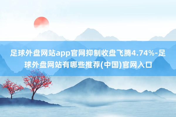 足球外盘网站app官网抑制收盘飞腾4.74%-足球外盘网站有哪些推荐(中国)官网入口