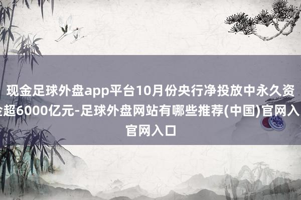 现金足球外盘app平台10月份央行净投放中永久资金超6000亿元-足球外盘网站有哪些推荐(中国)官网入口